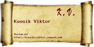 Kossik Viktor névjegykártya